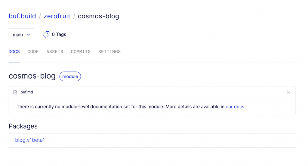 buf cosmos-blog repository main page