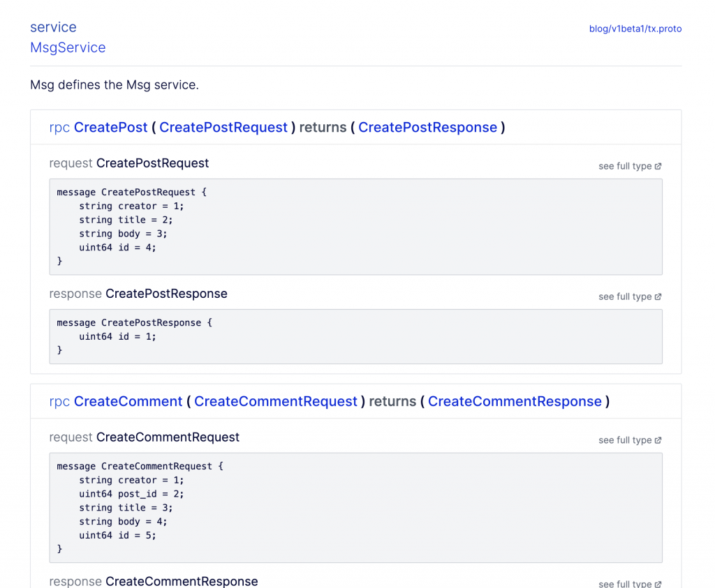 buf cosmos-blog repository generated docs